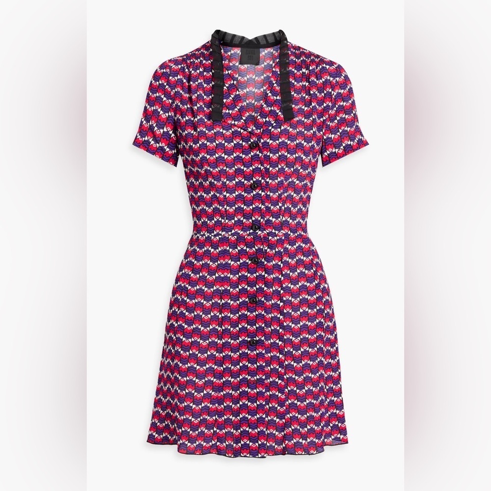 NWT ANNA SUI
Printed crepe mini shirt dress